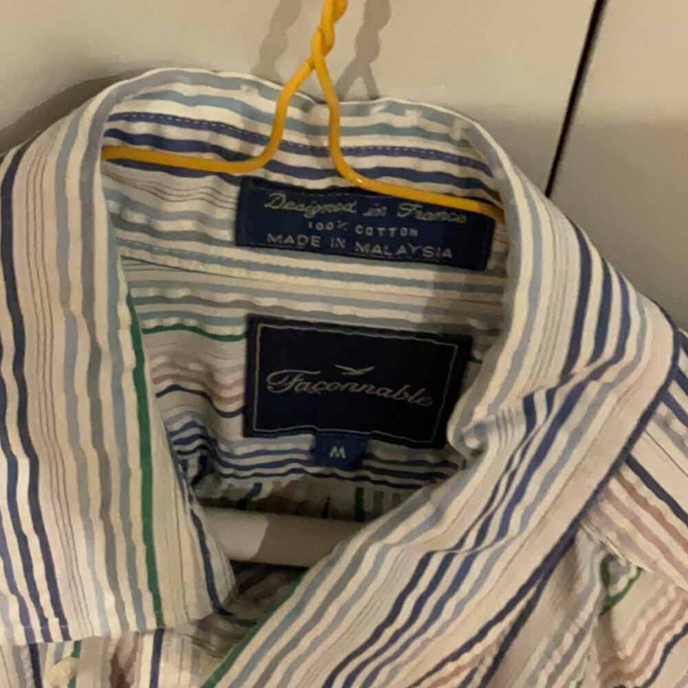 Faconnable Multicolor Button Down Shirt With Stri… - image 2